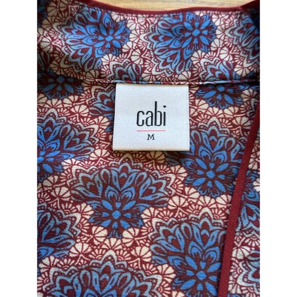 CAbi Sleeveless Blouse Size Medium Button Polyester Beach‎ Colorful Lightweight - Picture 3 of 11